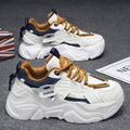 Popular men's shoes summernew arrival breathable sports casual running thick soleeasiest for matchwhite daddy trendy shoes