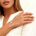 Amazon's popular fashion trend cross 14k gold stainless steel round plate bracelet jewelry four-leaf clover