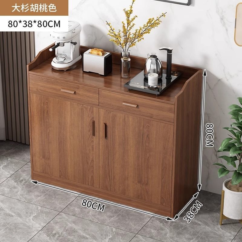 Solid wood tea cabinet, dining side cabinet integrated against the wall, new household kitchen cabinet, dining preparation cabinet, locker, storage cabinet
