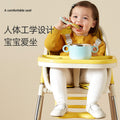 Large baby high chair, foldable multifunctional portable dining chair for home use, infant feeding table and chair, ages 0-4