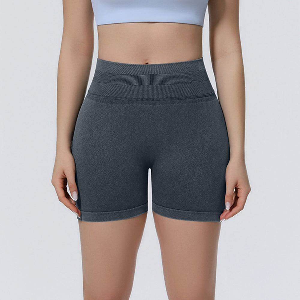 New arrival cross-border seamless washable tight high elastic high waist yoga shorts sports running fitness yoga wear three-quarter pants