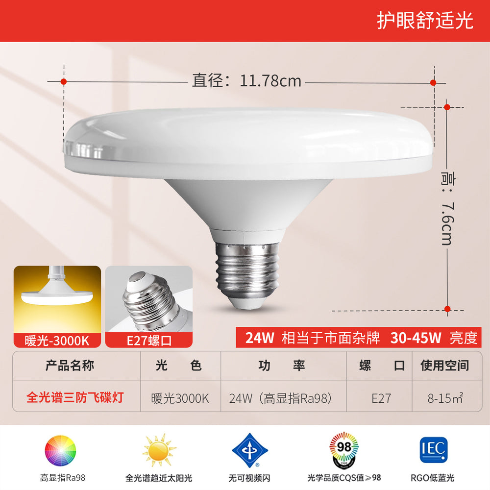 Full spectrum led bulb - super bright, energy-saving, high-power, eye-care e27 screw base, high-intensity lighting, ufo bulb for home use