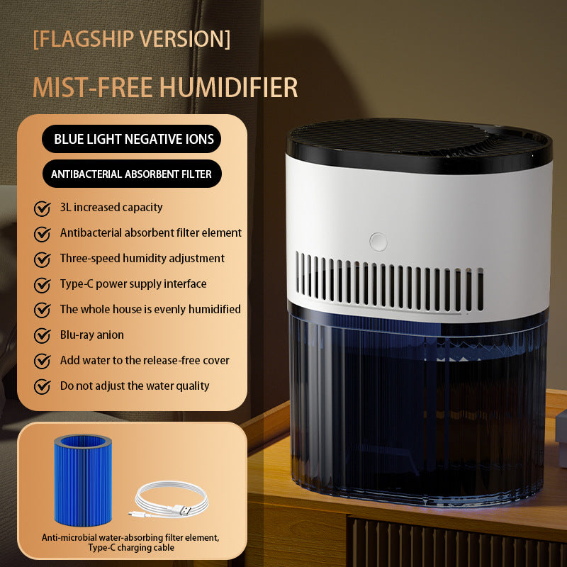 mist-free humidifier for home and office, usb desktop large capacity humidifier, factory direct