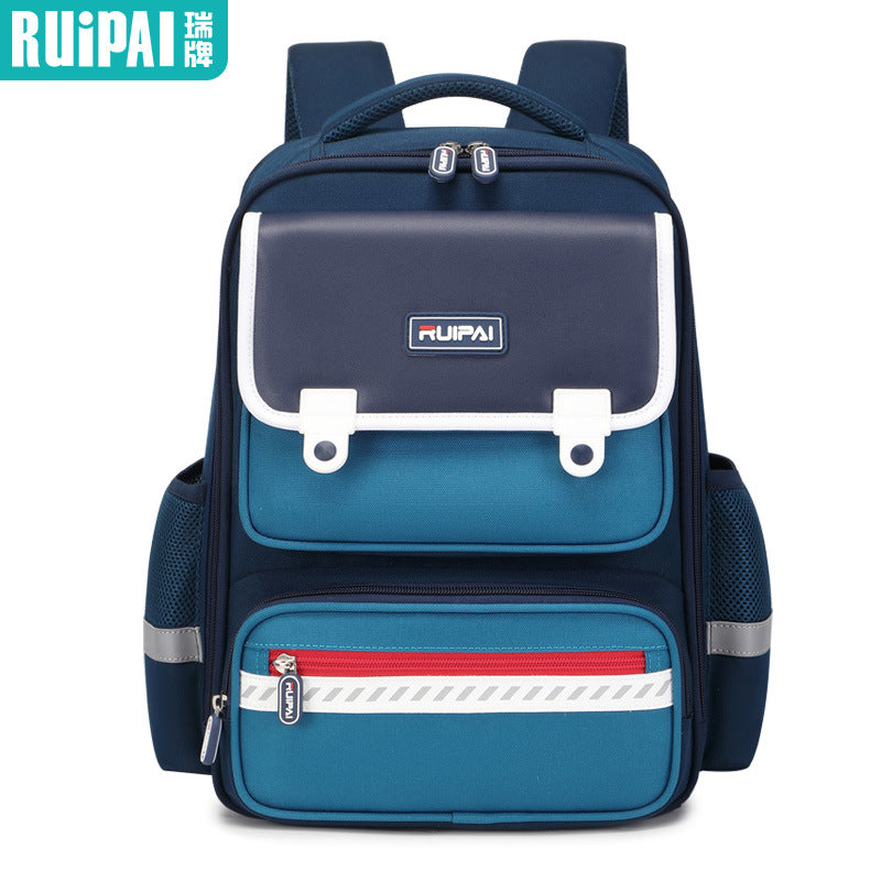 Rui brand children's schoolbags for men and women, grades one, two, three to six, large-capacity spine protection and burden reduction schoolbags, customized by primary school manufacturers