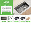 Nano gun gray sink large single slot kitchen 304 stainless steel handmade vegetable basin sink undercounter basin for home