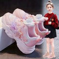 fall/winter new girls' light-up chunky sneakers - lightweight, breathable athletic shoes for mid-to-large children