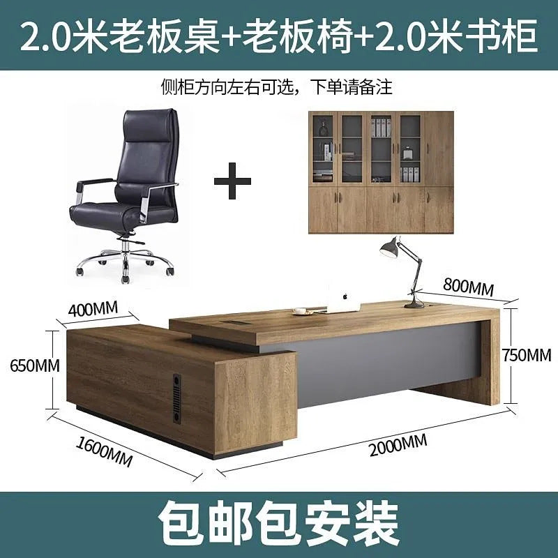 Boss desk office chair combination casual modern president desk executive table supervisor manager desk accessible luxury furniture
