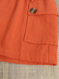 summer collection: linen-cotton bowknot cami top & cargo shorts set for girls & young children - european & american style, perfect for cross-border e-commerce