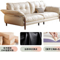 Oil wax leather sofa living room for homecasualchinoiserie italian normcore small apartment straight row sofa first layer cowhide cream