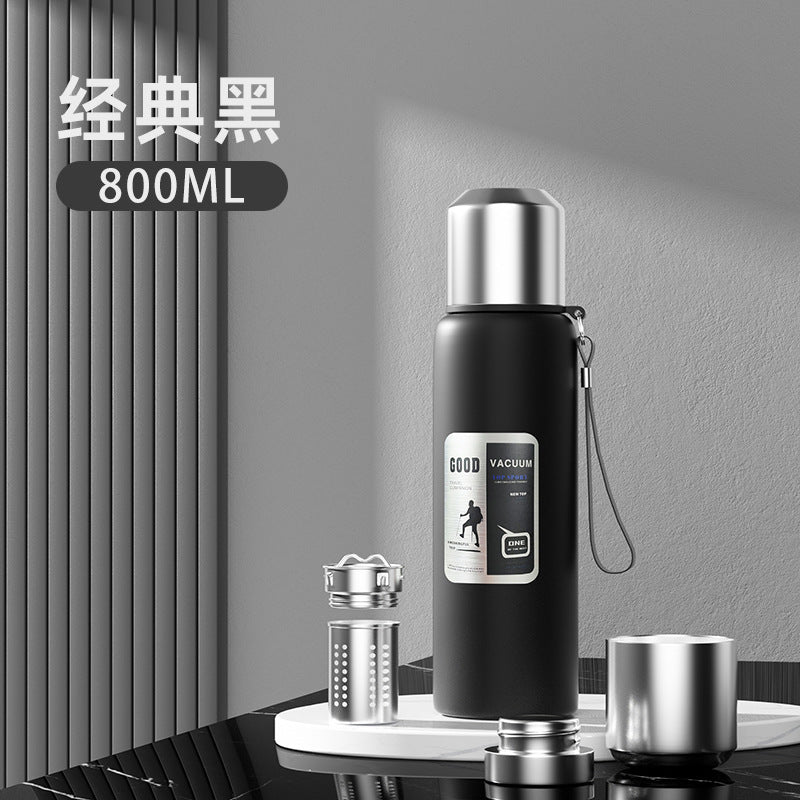 Outdoor men's large capacity all-steel kettle thermos 316 stainless steel tea infuser bottle car portable water cup