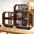 Retro chinoiserie bogu rack small duobao pavilion desktop teapot tea set storage rack tea cup rack multi-layer storage rack