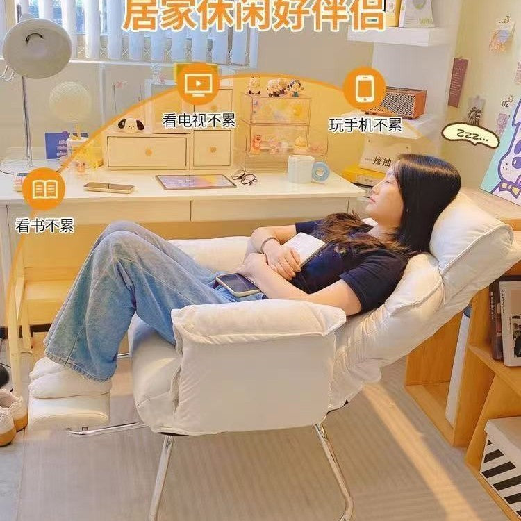 Lazy computer sofa chair for home bedroom desk chair comfortable long sitting back chair reclining casual dormitory