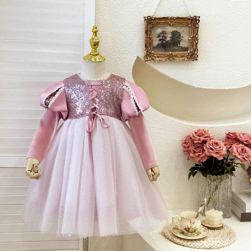 Girls' dresses: new autumn  collection - princess aurora (frozen) inspired, high-end formal gowns, elsa-inspired heavily embellished dresses, princess style