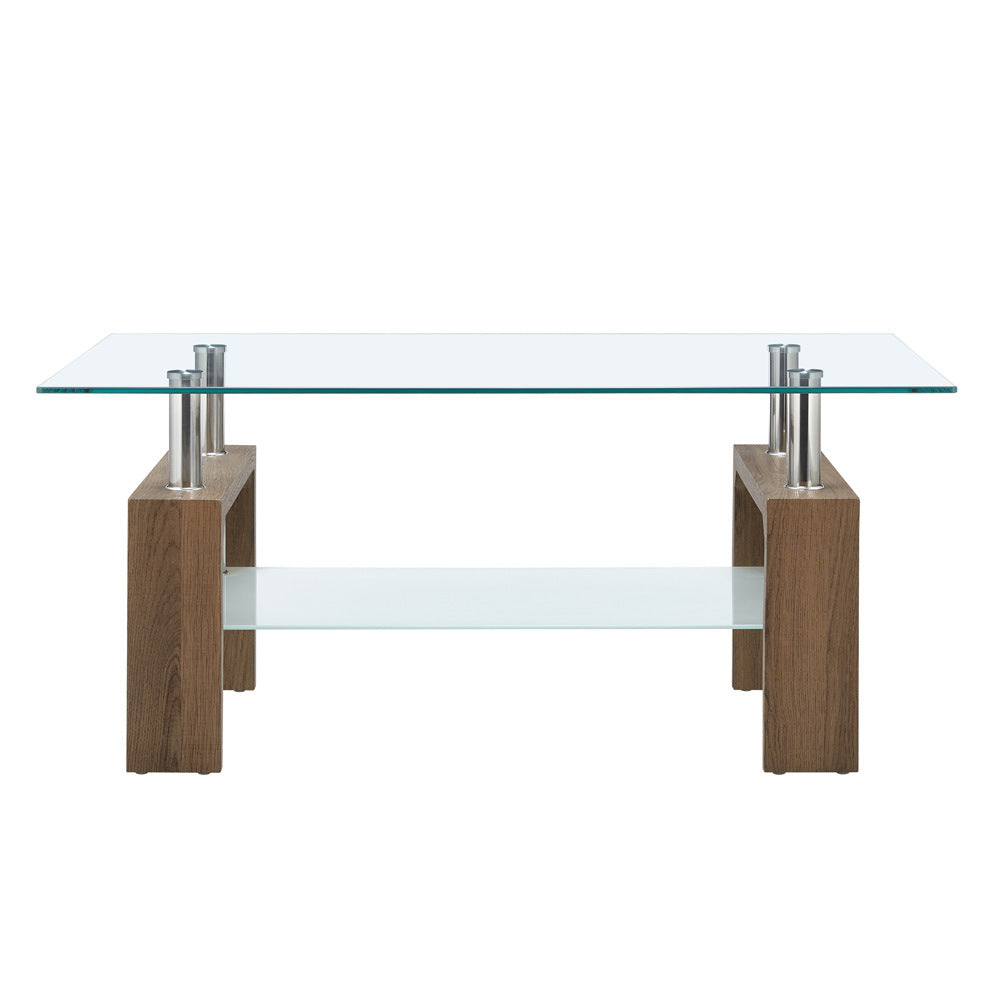Amazon export mdf coffee table - modern minimalist tempered glass side table with a touch of luxury