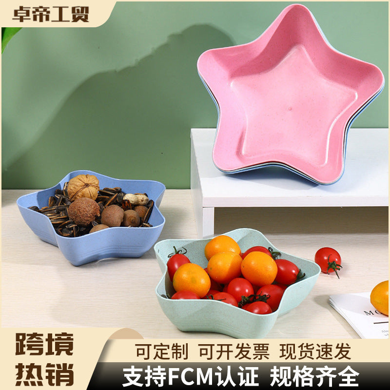 Cute star-shaped fruit and snack plate - perfect for home, living room, coffee table - dried fruit, candy, and fruit storage