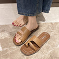 2025 new summer thong sandals women's korean style retro minimalist one-strap roman sandals fashionable outdoor slides