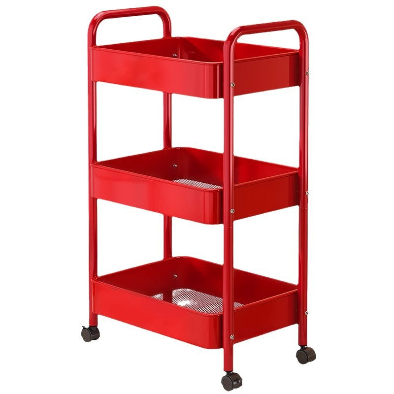 Red trolley rack Wedding household Wedding engagement arrangement Happy New Year's Day Spring Festival Floor storage shelf