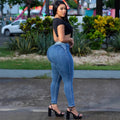 European and american cross-border women's fashion: new women's denim jeans - street style, washed denim, casual stretch pants for