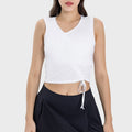 New arrival: spicy chic comfortable & breathable sports tank top - women's outdoor fashion, versatile tie-up ruched yoga top dss061
