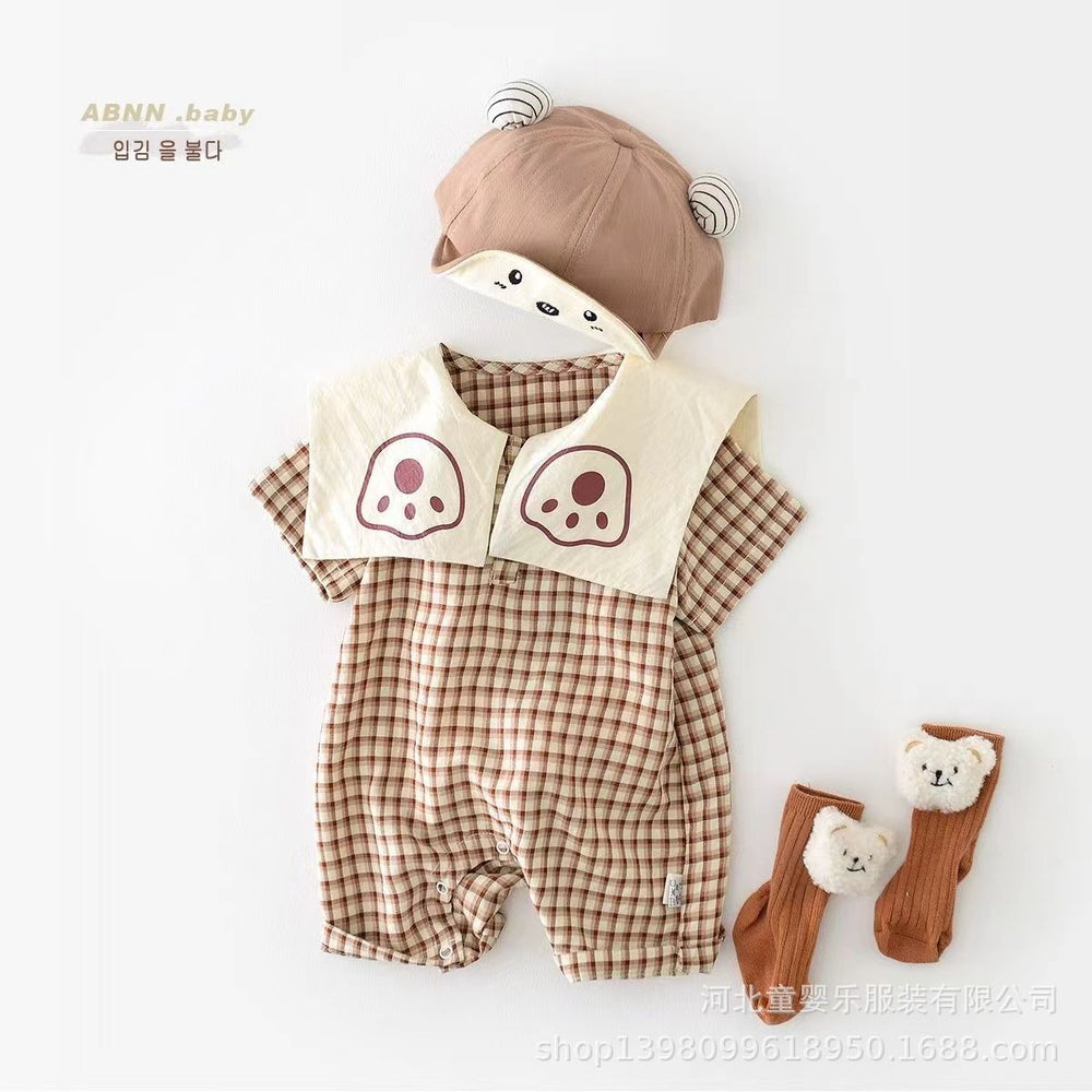 Newborn summer outing clothes baby short sleeve jumpsuit summer thin style male and female baby jumpsuit rompers