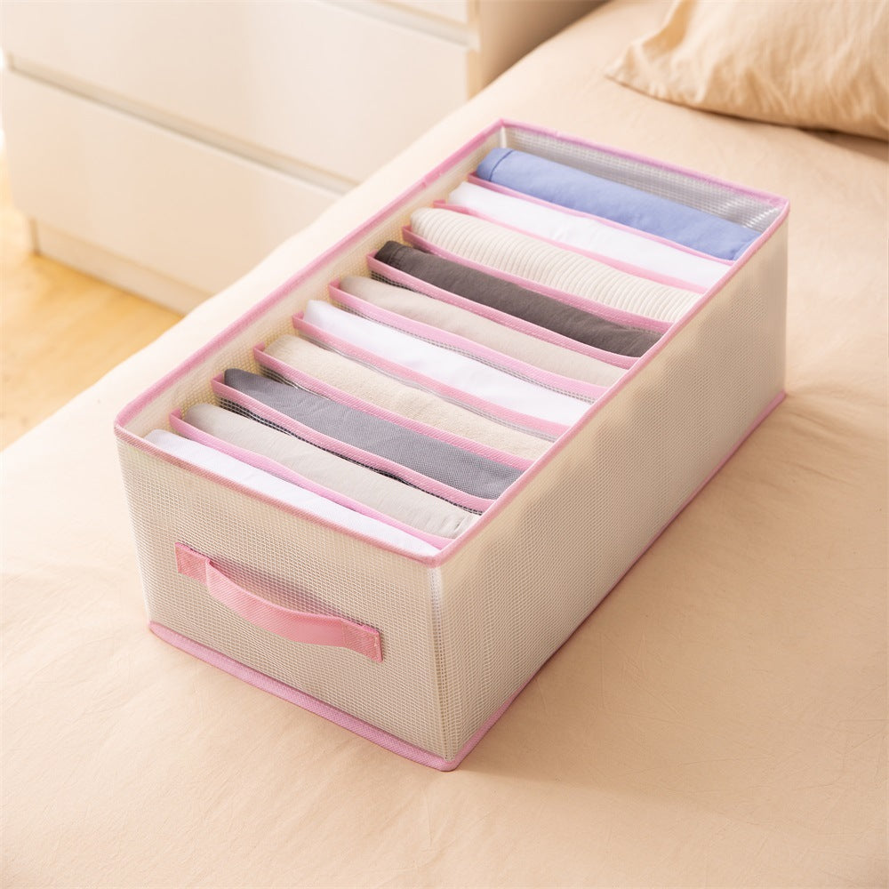Foldable pants storage box artifact drawer type partition box clothing layered arrangement storage box pp board storage bag