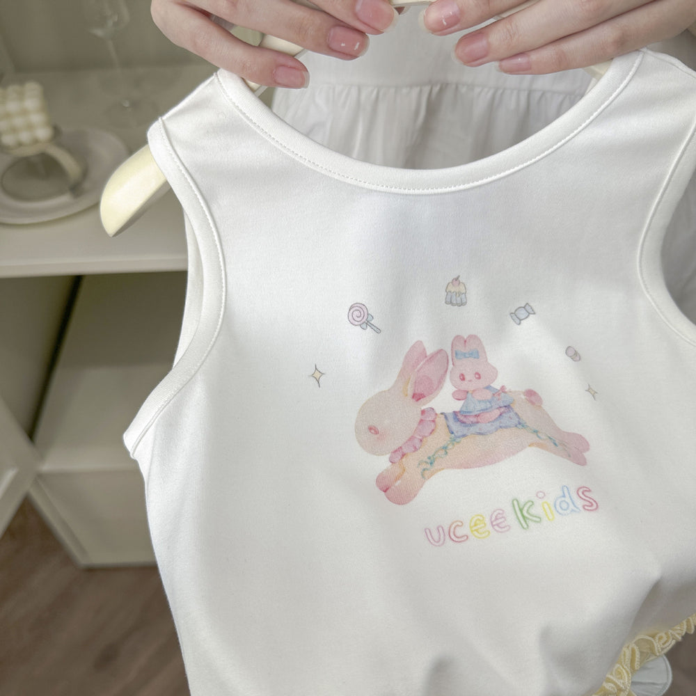 【summer clearance with free shipping】girls' tank dress -  summer new korean style kids' chic t-shirt dress