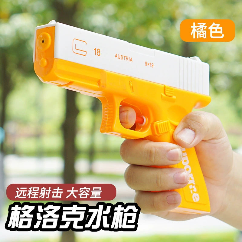 Tiktok viral kids' manual glock water gun toy - summer outdoor continuous fire re-cock mini water gun wholesale