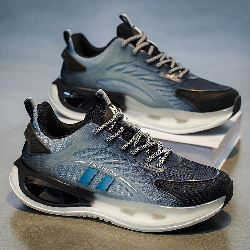 2026 men's spring breathable mesh shoes versatile mesh casual popcorn sneakers running height increasing dad shoes trendy sneakers