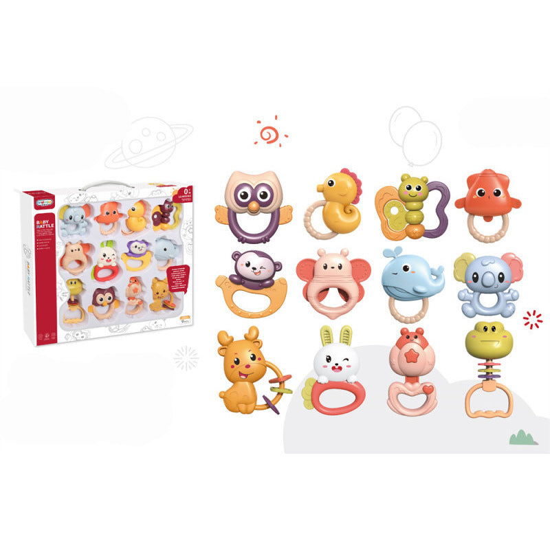 Cross-border   baby rattle boiled molar stick soothes newborn baby tooth glue bed bell toy