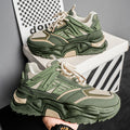 Men's 2025 new winter mesh breathable soft sole athletic casual shoes - youth height increasing chunky sole dad sneakers