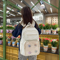 2025new arrivaldetachable pencil case school bag transparent flap pocket pantscute pain bag casualpure color female student backpack