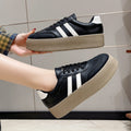 Increased casual sneakers, platform shoes, tie backflats women's thick sole 2026 spring new arrival agander training shoes white shoes