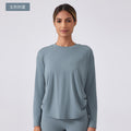 New women's yoga top - barely there feel, loose fit, long sleeve t-shirt - quick dry, breathable, training, running, fitness apparel daw187