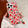 Full screen strawberry glue glitter suitable for iphone17 anti-fall mobile phone case apple 16promax anti-fall protective cover