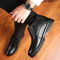Genuine leather wool men's shoes, cowhide cotton shoes, men's winter fleece-lined leather shoes, thickened warm anti-slip snow boots, dad boots
