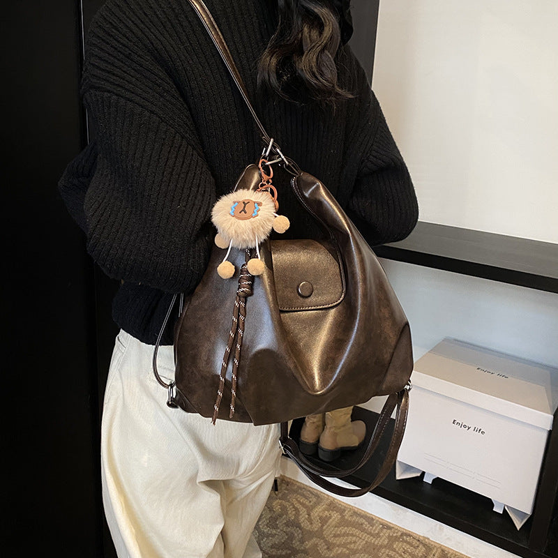 Shoulder tote bag women 2025 new large-capacity commuter backpack design sense lightweight travel backpack women