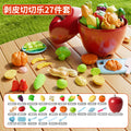 Kids' pretend play fruit toy set - realistic fruits & vegetables (durian included) - apple bucket storage - educational toy for girls ages 3-6