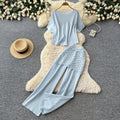 Korean style commute chic slim-fit tank top & wide-leg pants two-piece set - women's summer minimalist high-end elegant outfit