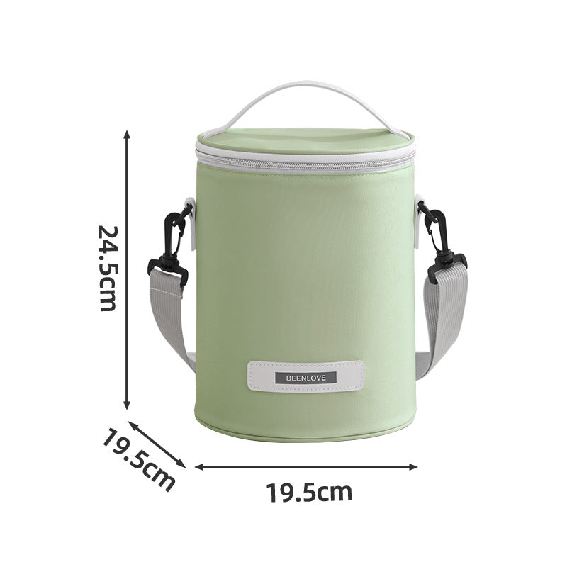 Beilian's new cylindrical bento bag, large-capacity office worker thermal insulation bag, student travel lunch bag, portable lunch box bag