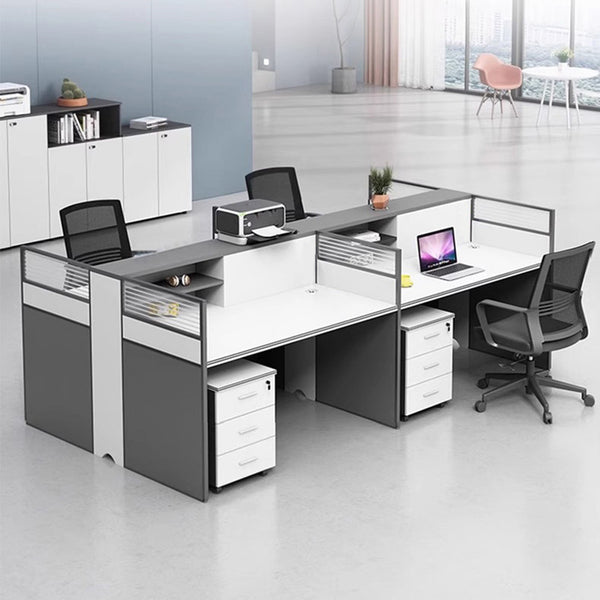 Staff desk Office staff seat Computer office desk and chair combination Simple financial screen Office desk Single person