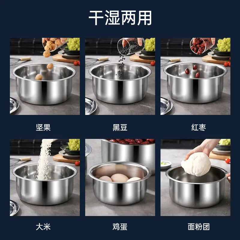 Stainless steel cookware set - cross-border five-piece cookware set with lids, three-piece saucepan set, thai pot, indian pot