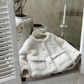 Girls' outerwear:  winter fashionable chanel-inspired warm fuzzy sweater for little girls and children