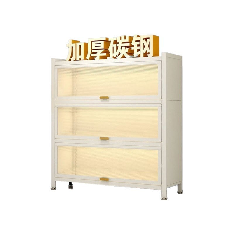 Household multi-functional cabinet with doors, bookshelf, dustproof storage cabinet, freestanding multi-layer storage unit, kitchen organizer shelf
