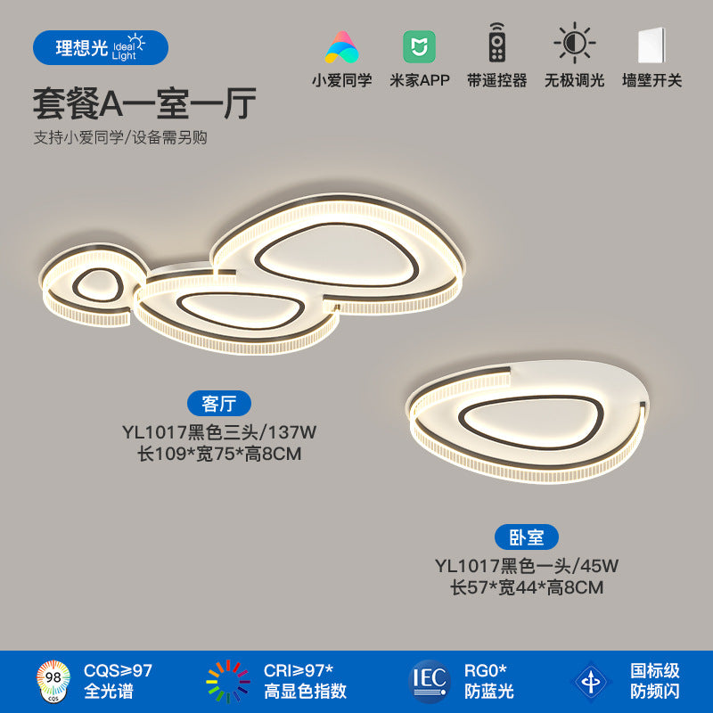 Living room ceiling light modern simple atmosphere creative pebble shape full spectrum lighting whole house package combination