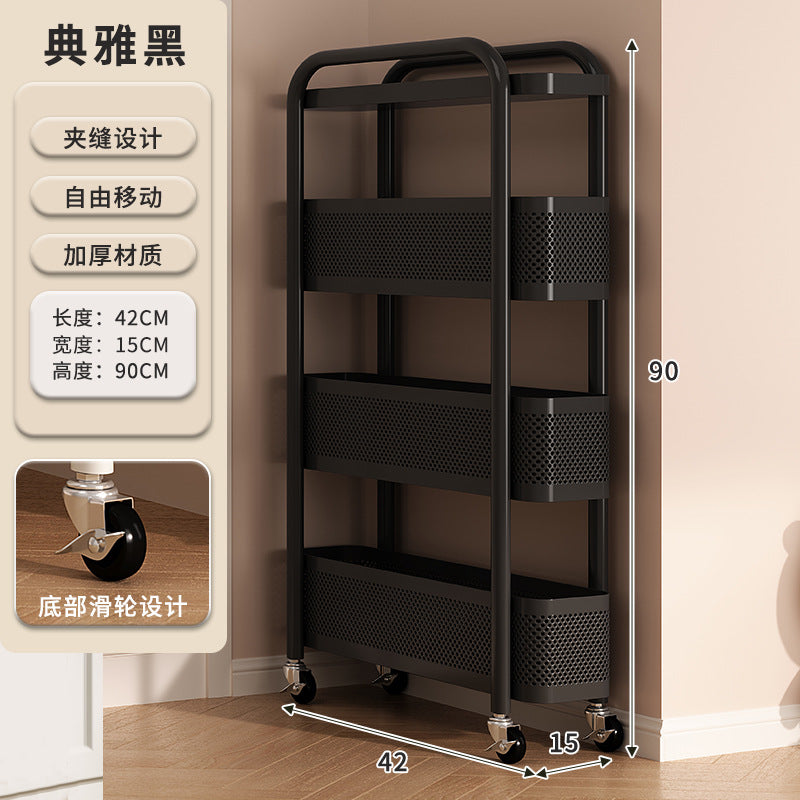 Behind the door shelf wrought iron ultra-thin bookshelf floor-to-ceiling children's simple extremely narrow crack wall wall hanging household storage cabinet