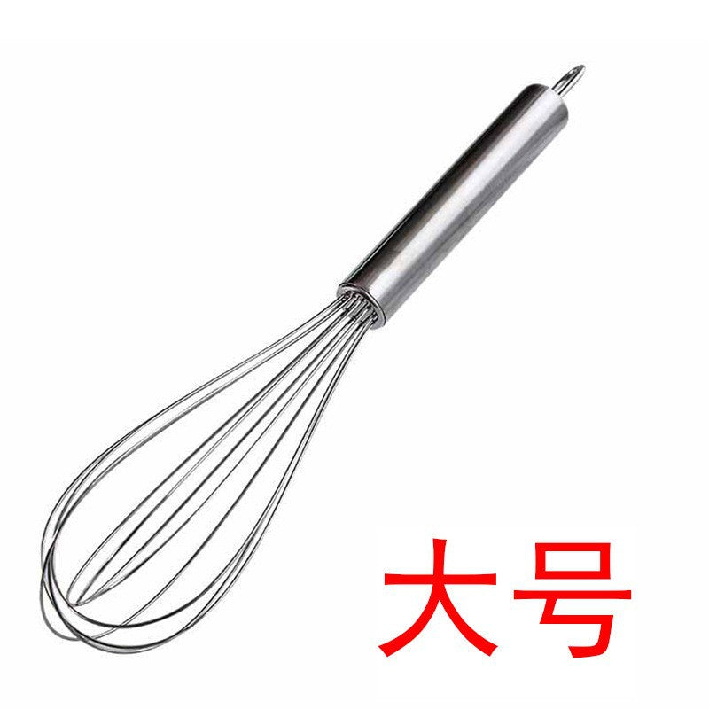 Household stainless steel semi-automatic rotary egg beater - kitchen baking tool, stainless steel manual press-type egg whisk