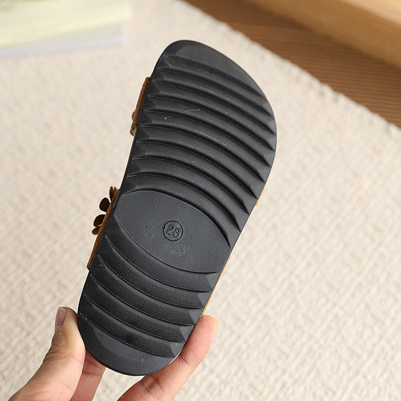 Kids' summer sandals: new daisy design, trendy style, korean fashion, versatile platform slides