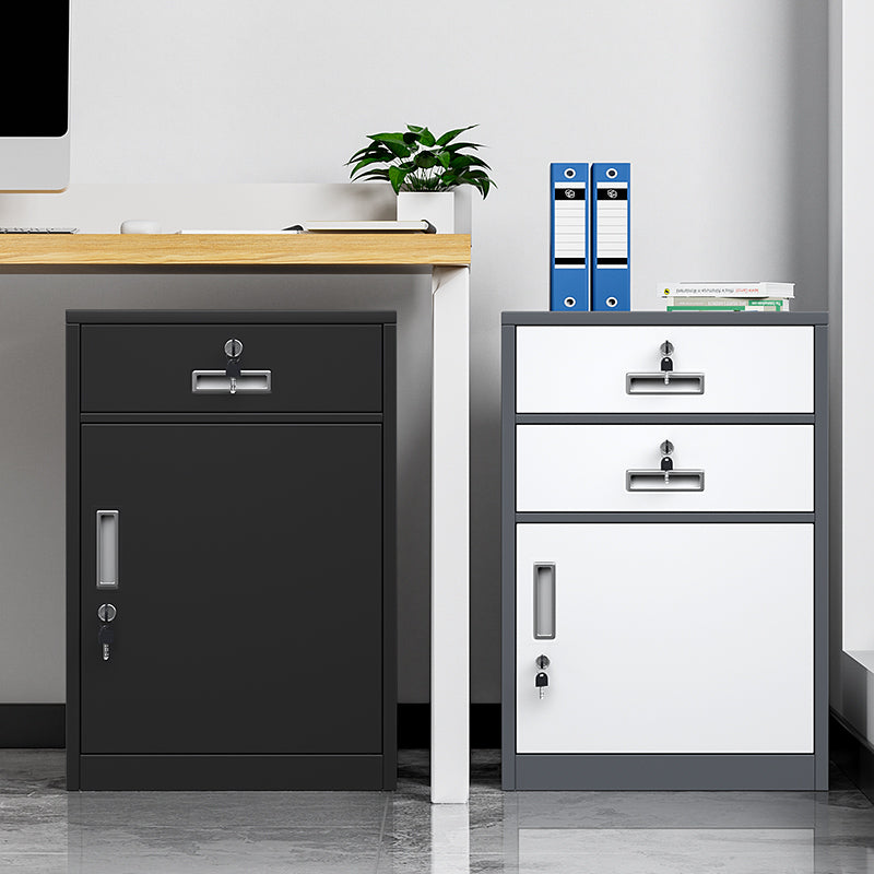 Under-desk filing cabinet, document cabinet, tool storage cabinet, metal low cabinet, storage cabinet with drawers, small lockable cabinet
