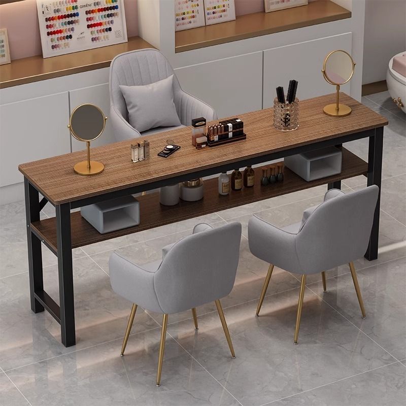 Nail art table nail art table and chair suit light luxury internet celebrity economical single japanese style imitation marble double single table