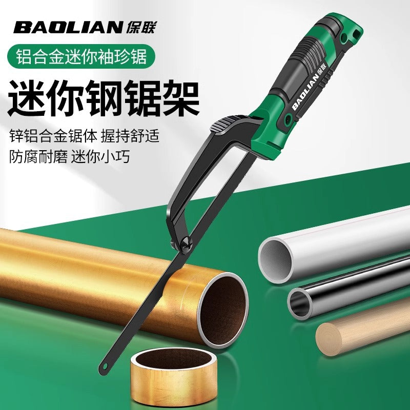 Baolian Handmade Hacksaw Hand Saw Wood Handheld Saw Artifact Household Small Saw Iron Saw Frame Bar Metal Cutting Saw